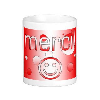 French Canadian Gifts Thank You Merci Smiley Face Coffee Mug