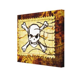 Funny Skull Stamp 2 Gallery Wrapped Canvas