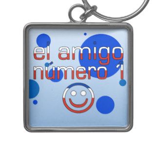 El Amigo Número 1 in Chilean Flag Colors for Boys Key Chain