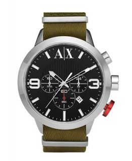 AX Armani Exchange Watch, Mens Chronograph Military Green Nylon and Canvas Strap 48mm AX1145   Watches   Jewelry & Watches