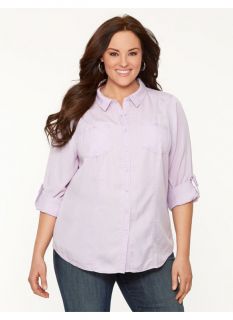 Lane Bryant Plus Size Camp shirt     Womens Size 20, Lilac
