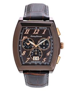 Tommy Bahama Watch, Mens Swiss Chronograph Dark Brown Crocograin Leather Strap 40mm TB1242   Watches   Jewelry & Watches
