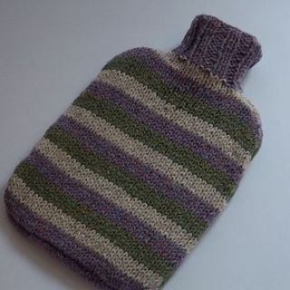 scottish wool striped hot water bottle cover by knitknacks company