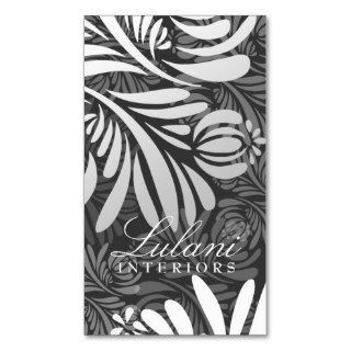 311 EXOTIC FLORAL  DARK GRAY BUSINESS CARDS