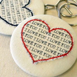 'i love you' keyring/bottle opener by sew very english
