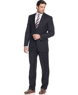 Tasso Elba Suit Navy Herringbone   Suits & Suit Separates   Men