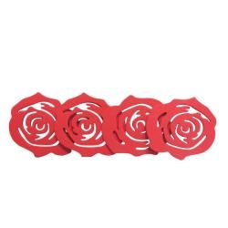 Rose Shaped Tableware Heat Mats (Set of 4) Trivets & Oven Mitts
