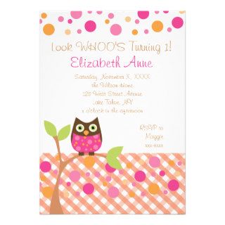 Hot Pink Owl Invitation