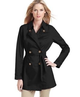 MICHAEL Michael Kors Coat, V Neck Long Sleeve Double Breasted Buttoned Pocket Tie Trench   Coats   Women
