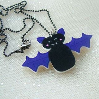halloween bat acrylic necklace by hoobynoo world
