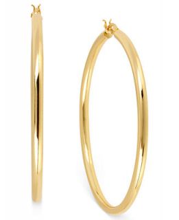 Hint of Gold 14k Gold Plated Brass Earrings, 50mm Hoop Earrings   Earrings   Jewelry & Watches