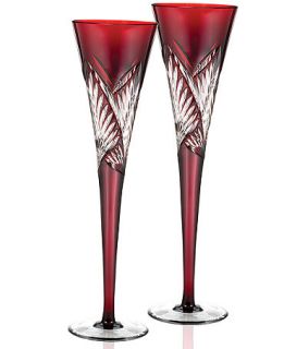 Waterford Stemware, 2014 Times Square Red Toasting Flute Pair  