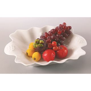 Red Vanilla Bright White Clamshell Serving Bowl Red Vanilla Serving Bowls