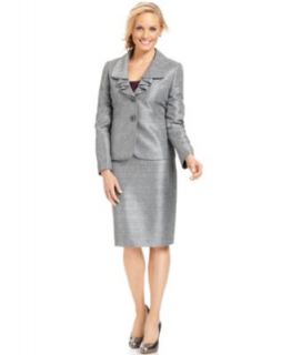 Tahari by ASL Stand Collar Satin & Lace Skirt Suit   Suits & Suit Separates   Women