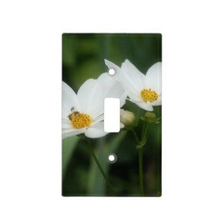 Bee On White Cosmos Flower Nature Switch Plate Cover