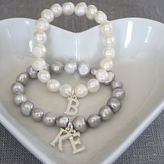 initial pearl classic bracelet by kathy jobson