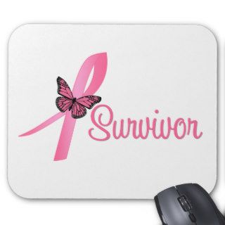 Breast Cancer Survivor Ribbon Mouse Pads