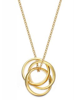 Giani Bernini 24k Gold over Sterling Silver Necklace, Triple Ring Pendant   Necklaces   Jewelry & Watches