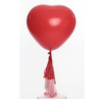 heart three foot tassel tail balloon by bubblegum balloons