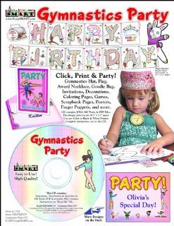 ScrapSMART   Gymnastics Party Kit   Jpeg, PDF, MS Word files (CDGYMP179) Toys & Games