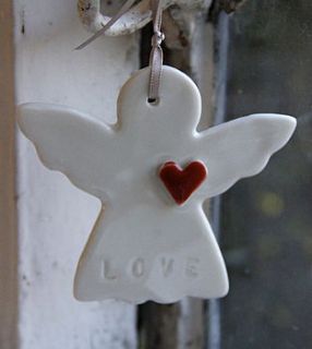 personalised handmade porcelain angel by artisan