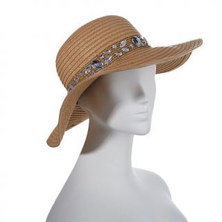 Joan Boyce Sun Hat with Sequined and Jewel Trim