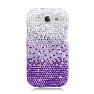 Aimo Wireless SAMI9300PCDI174 Bling Brilliance Premium Grade Diamond Case for Samsung Galaxy S3 i9300   Retail Packaging   Purple Waterfall Cell Phones & Accessories
