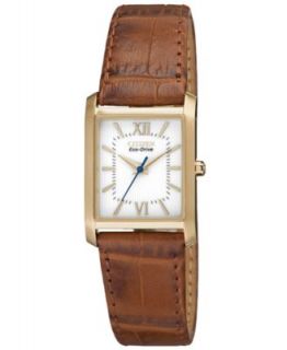 Citizen Womens Eco Drive Brown Leather Strap Watch 17mm EW8282 09P   Watches   Jewelry & Watches