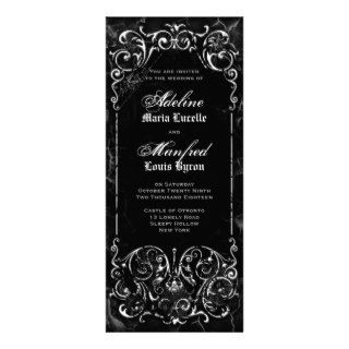 Gothic Victorian Spooky Black & White Wedding Invites