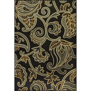 Allestra Symphony Black Rug (5' x 8') 5x8   6x9 Rugs