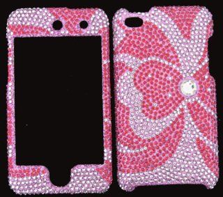 APPLE IPOD ITOUCH 4 PINK BOW DIAMOND BLING CASE SNAP ON PROTECTOR Cell Phones & Accessories