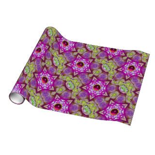 ABSTRACT PINK PURPLE FUCHSIA STARS WITH GEMS GIFT WRAP PAPER