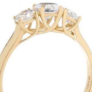 Absolute 14K Gold Round Stepped 3 Stone Ring