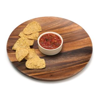 Lipper International Acacia Serveware Round Chip and Dip Platter