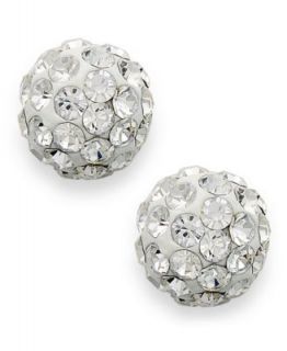 10k Gold Crystal Accent Ball Stud Earrings   Earrings   Jewelry & Watches