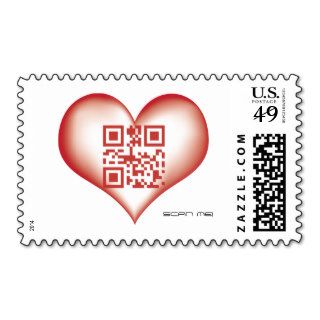 QR I Love you, SCAN ME Postage Stamps