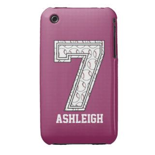 Personalized Baseball Number 7 iPhone 3 Cover