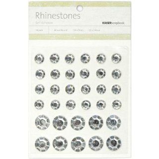Kaisercraft Self Adhesive Rhinestones 34/Pkg, Round Mix, Silver