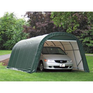 ShelterLogic 12-Ft.W Round-Style Instant Garage — 20ft.L x 12ft.W x 8ft.H, 1 5/8in. Frame, Green, Model# 71342  Round Style Instant Garages