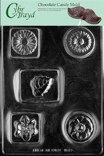 Cybrtrayd M173 Bar with Flowers Miscellaneous Chocolate Candy Mold Kitchen & Dining
