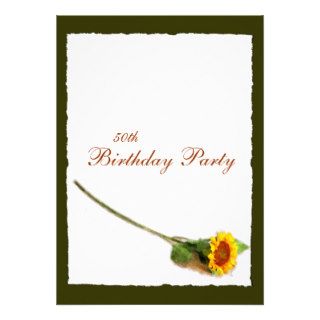 Simple Sunflower Birthday Party Invitations