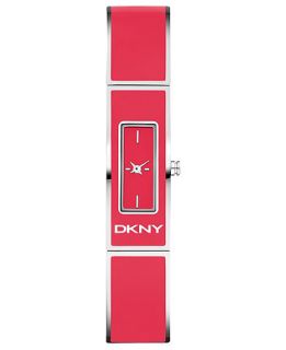 DKNY Watch, Womens Coral Enamel and Stainless Steel Bangle Bracelet 33x13mm NY8758   Watches   Jewelry & Watches