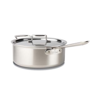 All Clad d5 Brushed Stainless Steel 6 qt. Deep Saute Pan with Lid
