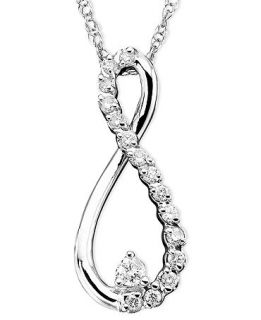 Diamond Necklace, 10k White Gold Diamond Infinity Necklace (1/10 ct. t.w.)   Necklaces   Jewelry & Watches