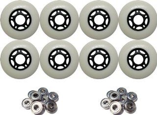 8 Pack Concrete Inline Skate Wheels 80mm 82a Wht/Blk 608 Hub + 9s Bearings  Inline Skate Replacement Wheels  Sports & Outdoors