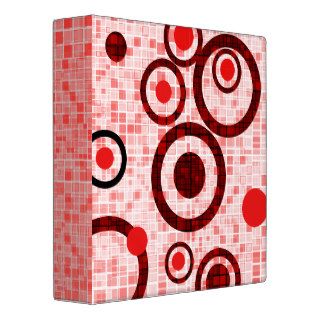 Red Black White Mosaic Circle Avery Binder