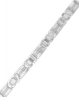 Mens Diamond Bracelet, Stainless Steel Diamond (1/4 ct. t.w.)   Bracelets   Jewelry & Watches
