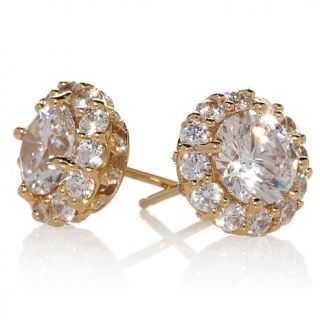 Jean Dousset 4.08ct Absolute™ Round Halo Frame Stud Earrings