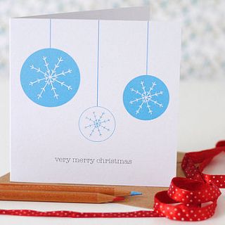 snowflake bauble christmas card by the green gables