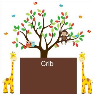 Baby Nursery Wall Decals Safari Jungle Children's Themed (Inches) Animals Trees Wildlife Repositionable Removable Reusable Wall Art Better than vinyl wall decals Superior Material  Nursery Wall Decor  Baby